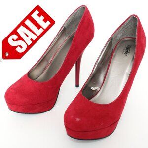 Mossimo Red Faux Suede Platform High Heel Pumps Sz 7